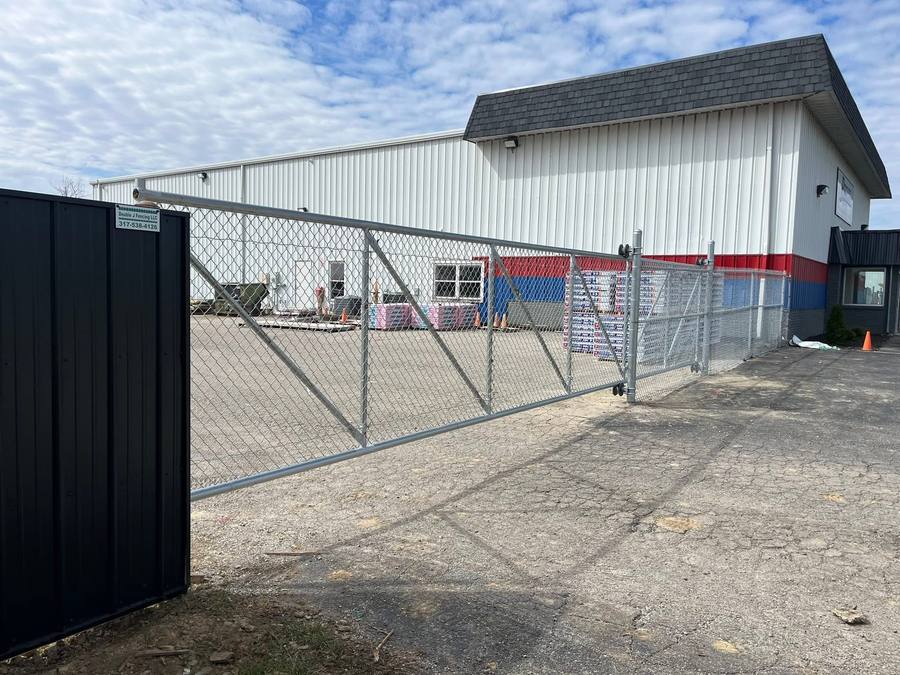 Chain link gate at a commercial property