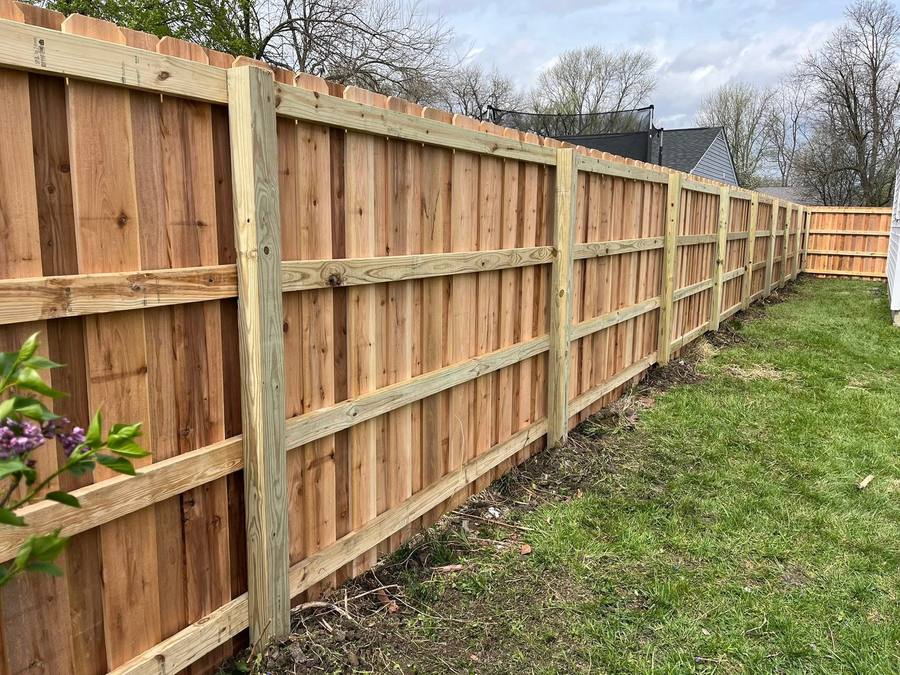 Cedar board-on-board privacy fence